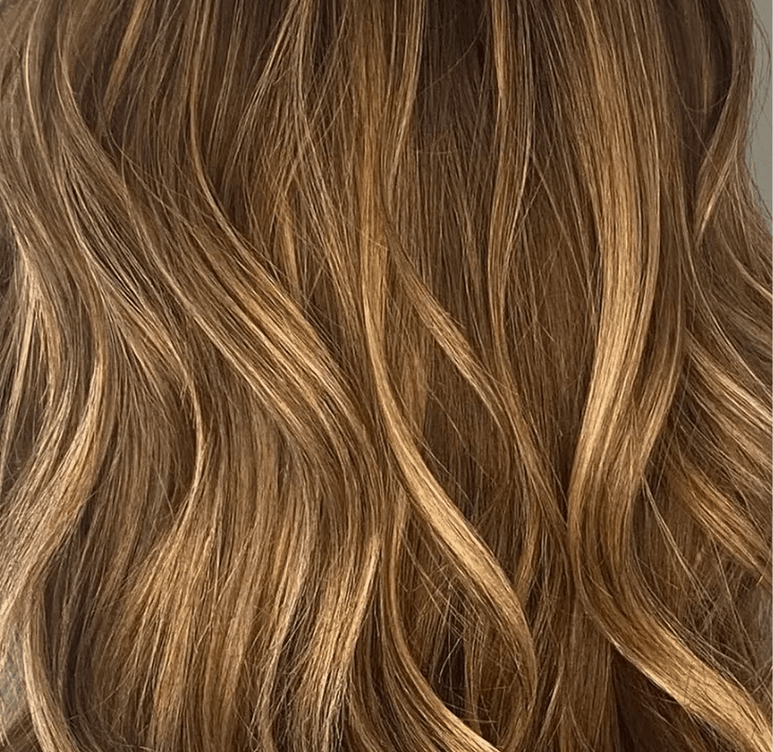 Brown wavy hair close-up
