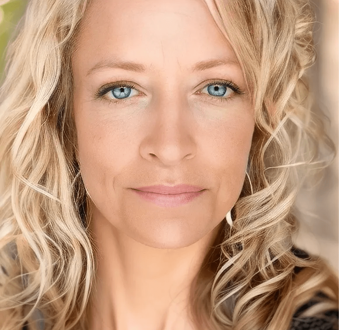 Close-up of woman with curly hair