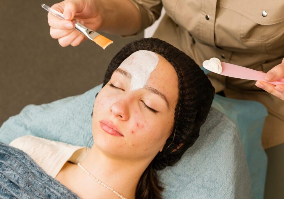 Facial treatment at a spa